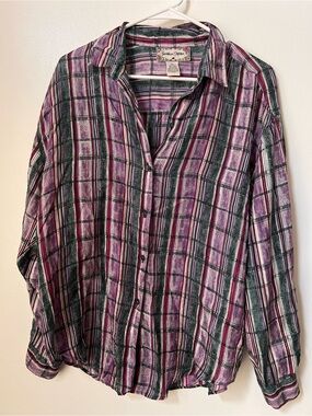 Silk Retro Whimsigoth Dark Academia Long Sleeve Patterned Blouse